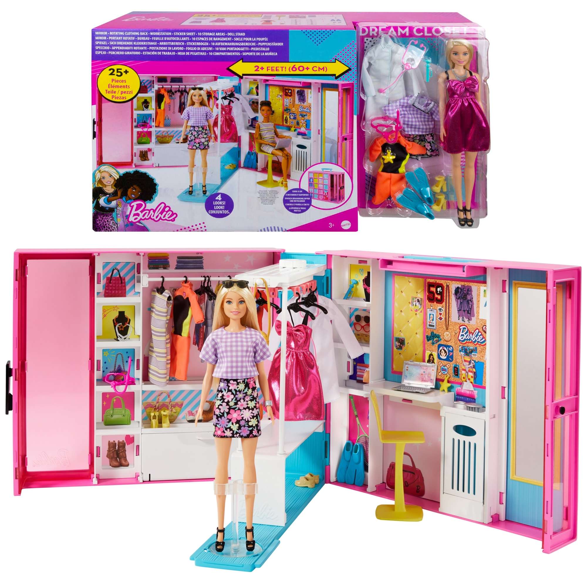 Zestaw Barbie Wymarzona szafa z lalk± + akcesoria