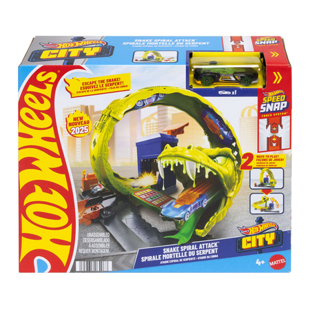 Hot Wheels Speed Snap Zestaw Tor Samochodowy Wężowa Pętla Snake Spiral Attack + Pojazd