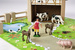 Duża Drewniana farma z figurkami zwierząt 25 elementów