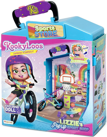 Kookyloos Express Yourself Zestaw Figurka Kolekcjonerska Lizzie Ekskluzywna Lalka Sklep Sportowy + akcesoria