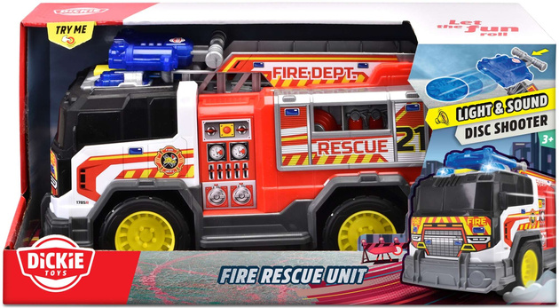 Straż Pożarna Interaktywny wóz Strażacki Fire Rescue Unit 30cm Światło Dźwięk