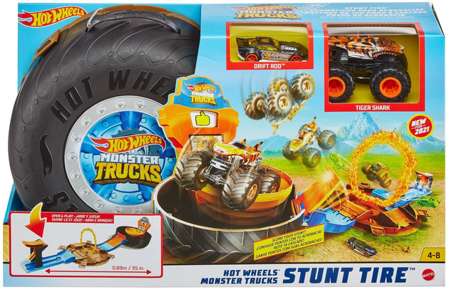 Hot Wheels City Tor samochodowy zestaw kaskaderski Arena Opona + 2 pojazdy