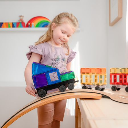 CONNETIX Rainbow Transport Pack Kreatywne klocki magnetyczne 50 elementów