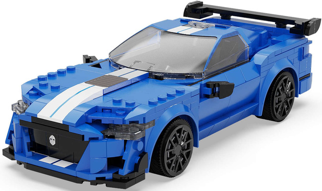 Klocki konstrukcyjne CaDA Zdalnie sterowany samochód wyścigowy Niebieskie auto Pojazd Blue Knight 500 Dual Mode RC 325 elementów
