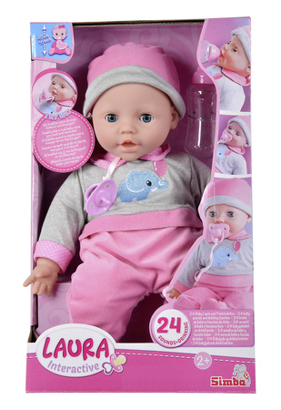 OUTLET Lalka Laura gaworząca 40 cm ze smoczkiem i butelką PRODUKT PO ZWROCIE