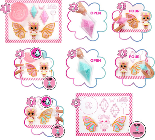 L.O.L Surprise Mały Zestaw Różowa kula Fairies Laleczka + 8 niespodzianek