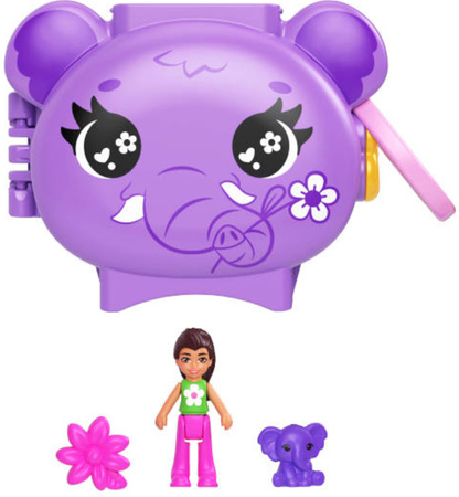 Polly Pocket Zestaw Kompaktowy Pet Connects Słonik figurki i akcesoria