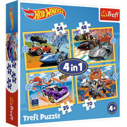 Puzzle 4w1 Pojazdy Hot Wheels Trefl 