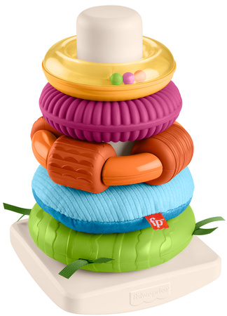 Kolorowa piramidka sensoryczna z kółek 6 elementów