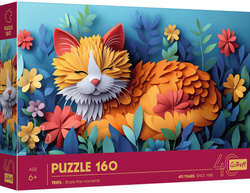 Puzzle 160 elementów Kotek z papieru 40 Rocznica 6+