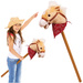Hobby Horse Koń na drewnianym kiju do galopowania z dźwiękiem rżenia 77 cm