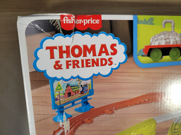 OUTLET Tomek i Przyjaciele Zestaw Torów Recyklingowy Bieg + lokomotywa Węchu 17 elementów USZKODZONE OPAKOWANIE