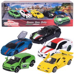 Zestaw 5 metalowych pojazdów Wyścigówki Włoskie resoraki Dream Cars Alfa Romeo Lamborghini na prezent