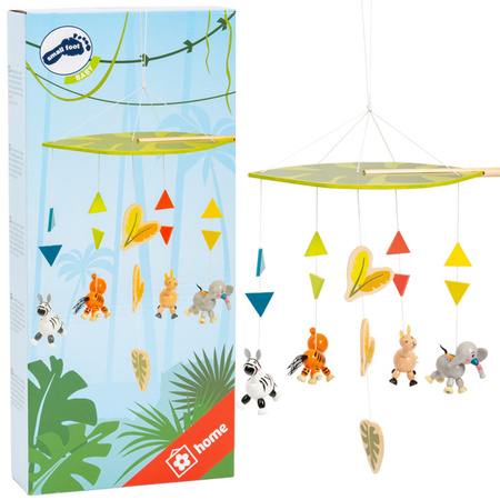 Small Foot Drewniana Karuzela Dżungla, Zwierzątka, słonik, tygrys, zebra