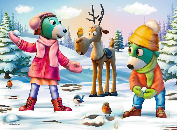 Trefl Puzzle 30 elementów Świąteczny czas Treflików Układanka dla Najmłodszych