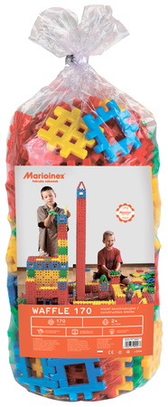 Klocki konstrukcyjne Waffle zestaw 170 dużych elementów Marioinex