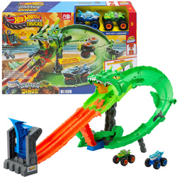 Hot Wheels Monster Trucks tor samochodowy Smoczy Wyścig Dragon Demolition + 2 autka