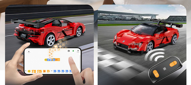 Klocki konstrukcyjne CaDA wyścigówka Samochód wyścigowy zdalnie sterowany Klocki Yangwang U9 Auto sportowe 299 elementów RC