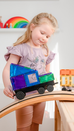 CONNETIX Rainbow Transport Pack Kreatywne klocki magnetyczne 50 elementów