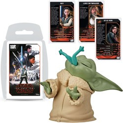 Baby Yoda Mandalorian figurka 6 cm i Gra karciana Top Trumps Star Wars Ostatni Jedi 