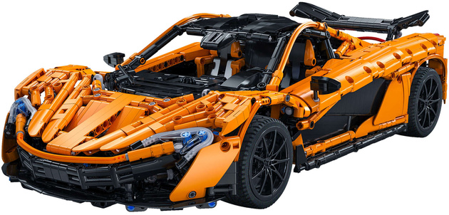 Klocki konstrukcyjne CaDA Pomarańczowy duży samochód 46 cm Wyścigówka Auto Sportowe Autko Wyścigowe Assassin XR Pojazd RC 3617 elementów