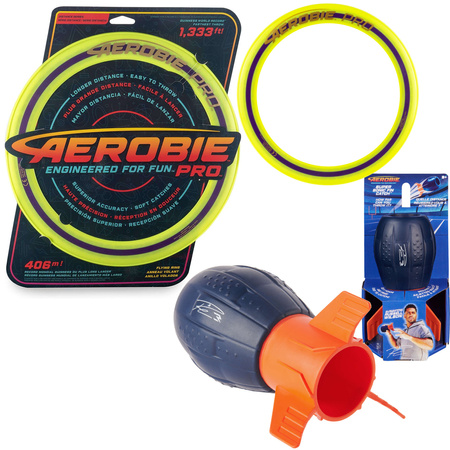 Obręcz do rzucania Aerobie Pro frisbee żółte 33 cm Spin Master + GRATIS Rakieta Aerobie