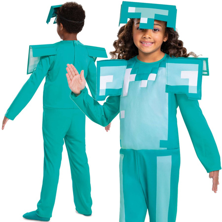 OUTLET Minecraft kostium, strój karnawałowy diamentowa zbroja 127-136 cm (7-8 lat) PO ZWROCIE