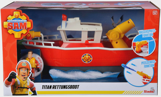 OUTLET Zestaw Strażak Sam Tytan łódź strażacka + figurka i akcesoria WADLIWY