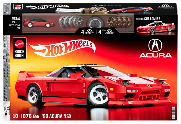 Hot Wheels Klocki Seria Elite Brick Shop Samochód '90 Acura NSX 876 elementów