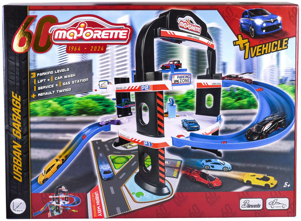Majorette 60-lecie Duży 3-piętrowy Urban Garaż + pojazd miejski