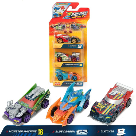 T-Racers Mix'N Race Samochodziki Wyścigowe zestaw 6 pojazdów