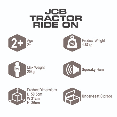 EVO Jeździk JCB Fastrac Traktor Ciagnik do odpychania odpychacz dla dziecka