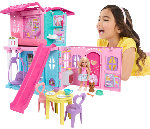 Zestaw Barbie Club Chelsea domek dla lalki Pop-Up House + akcesoria