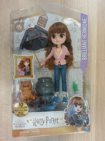 OUTLET Harry Potter Lalka figurka Hermiona z kociołkiem i Krzywołap USZKODZONE OPAKOWANIE