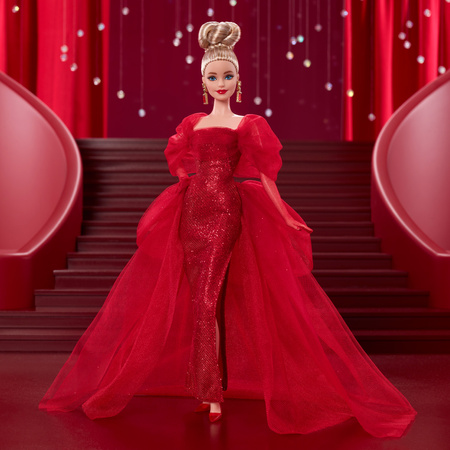 Barbie Lalka Kolekcjonerska Signature 80 rocznica Mattel czerwona sukienka