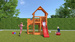 Plac zabaw drewniany ogrodowy Big Leader domek, zjeżdżalnia, piaskownica, ścianka wspinaczkowa, drabinka, schodki, akcesoria