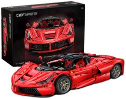 Klocki konstrukcyjne CaDA Master duże czerwone auto sportowe Autko wyścigowe Samochód Wyścigówka 60 cm Viva Hypercar 4739 elementów