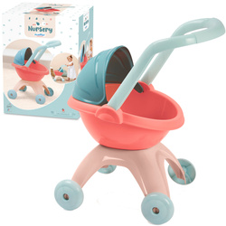 Nursery Głęboki Wózek dla Lalek z Plastikowym Daszkiem 45 cm