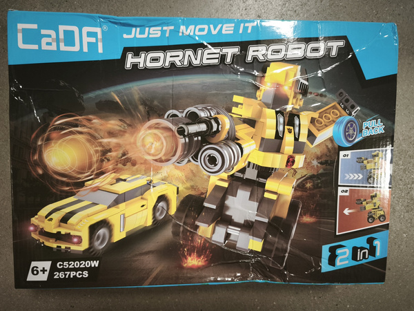 OUTLET Klocki konstrukcyjne CaDA Hornet Robot Samochód 2w1 Pull-back 267 elementów USZKODZONE OPAKOWANIE