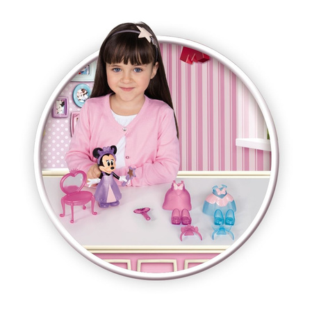 Disney Myszka Minnie Mini Lalka Księżniczka + szafa stroje