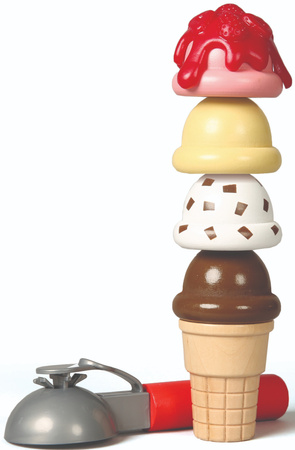 Lodziarnia Lody Drewniane Zestaw Sklepik 28 elementów Scoop and Serve