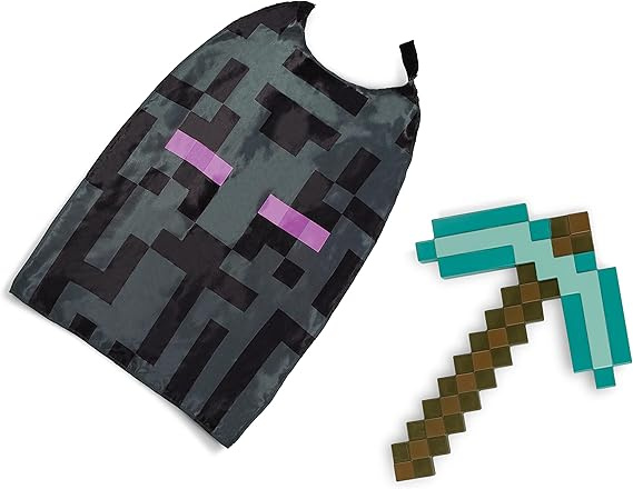 Minecraft kostium Halloween, strój karnawałowy zestaw diamentowy kilof + peleryna Enderman