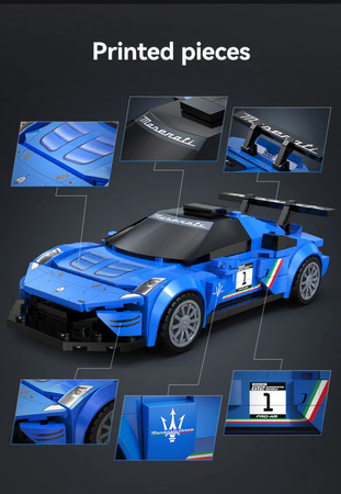 Klocki konstrukcyjne CaDA Samochód 15,5 cm auto wyścigowe Maserati GT2 Pojazd 240 elementów 1:24 C55031W