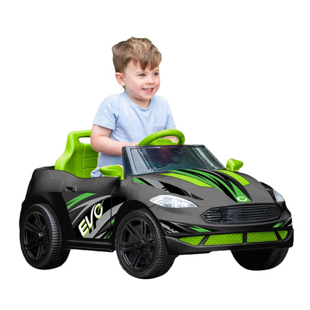 EVO Samochód dla dziecka auto na akumulator kabriolet cabrio czarny ze światłami i dźwiękami
