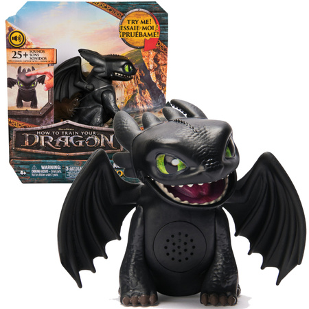 Jak wytresować smoka Szczerbatek figurka Interaktywna Roaring Minis Toothless 25+ dźwięków