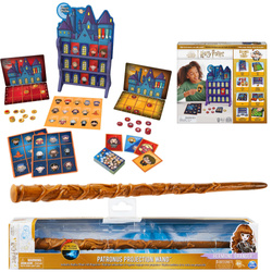 Zestaw Harry Potter magiczna różdżka Hermiony projekcja patronusa i Harry Potter Zestaw 8 gier planszowych