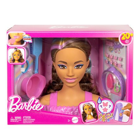 Zestaw Lalka Głowa do stylizacji czesania włosów Barbie Fryzjer + akcesoria 20 elementów