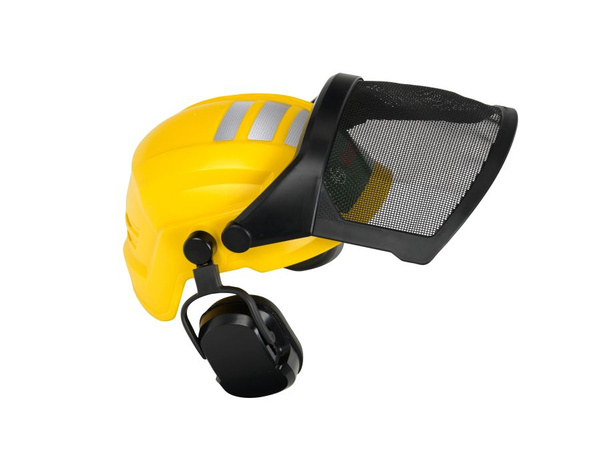 Klein Bosch kask zabawkowy drwala z przyłbicą ochronną i nausznikami