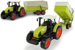 Duży traktor Claas Ares z ruchomą przyczepą 55 cm