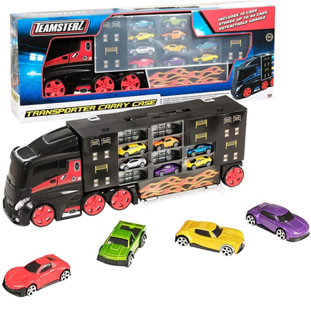 OUTLET HTI TeamsterZ Ciężarówka Transporter + 10 autek WADLIWY